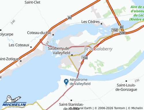 Mappa MICHELIN Salaberry-de-Valleyfield - ViaMichelin
