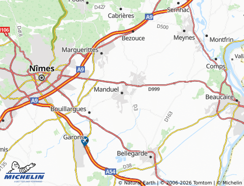 MICHELIN Manduel map - ViaMichelin