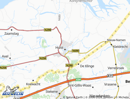 Carte MICHELIN Hulst - ViaMichelin