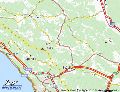 MICHELIN-Landkarte Dutovlje - ViaMichelin