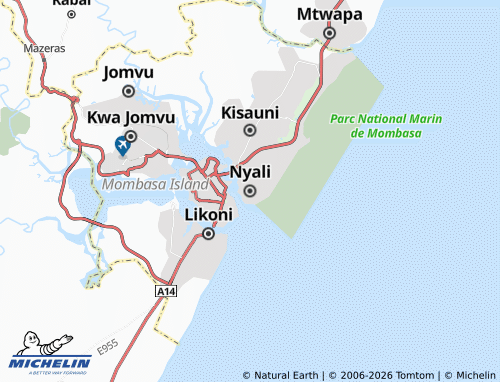MICHELIN Nyali map - ViaMichelin