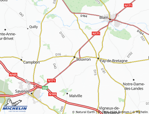 Carte MICHELIN Bouvron - ViaMichelin