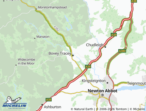 Carte MICHELIN Bovey Tracey - ViaMichelin
