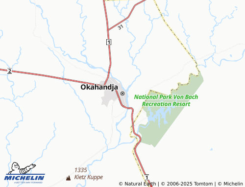 MICHELIN Okahandja map - ViaMichelin