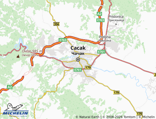 Mapa MICHELIN Cacak - ViaMichelin