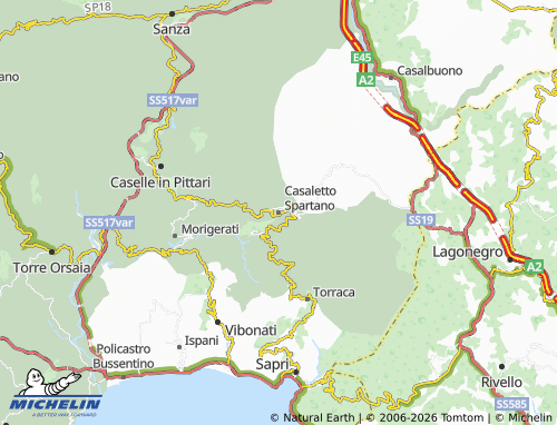 Mapa MICHELIN Casaletto Spartano - ViaMichelin