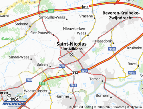 MICHELIN-Landkarte Sint-Niklaas - ViaMichelin