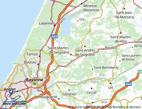 Mappa MICHELIN Saint-Martin-de-Seignanx - ViaMichelin