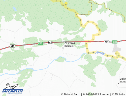 MICHELIN Zastenki map - ViaMichelin