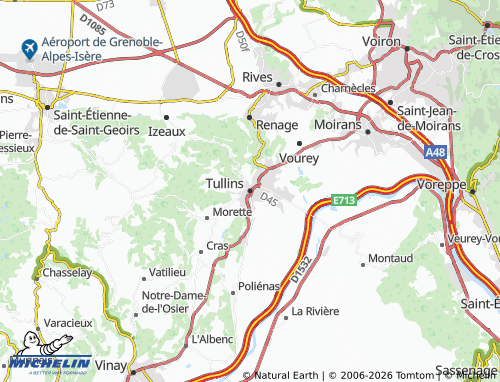 MICHELIN Tullins map - ViaMichelin