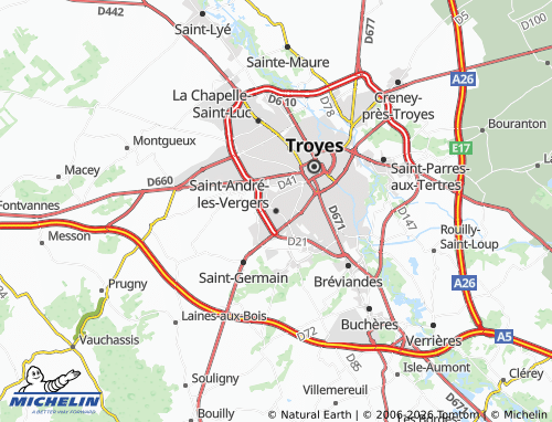 Mappa MICHELIN Saint-André-les-Vergers - ViaMichelin