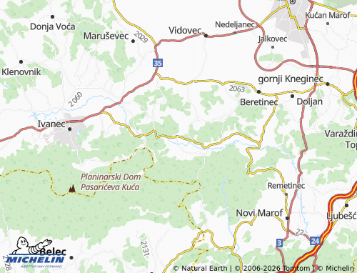 MICHELIN Osečka map - ViaMichelin