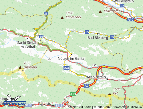 Kaart MICHELIN Nötsch im Gailtal - ViaMichelin