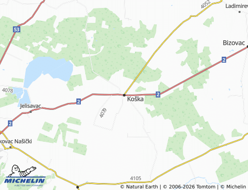 MICHELIN Koška map - ViaMichelin