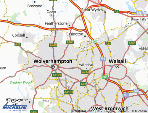 Carte MICHELIN Wednesfield - ViaMichelin