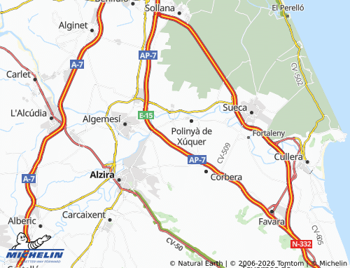 MICHELIN Benicull de Xúquer map - ViaMichelin