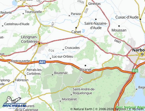 MICHELIN Ornaisons map - ViaMichelin