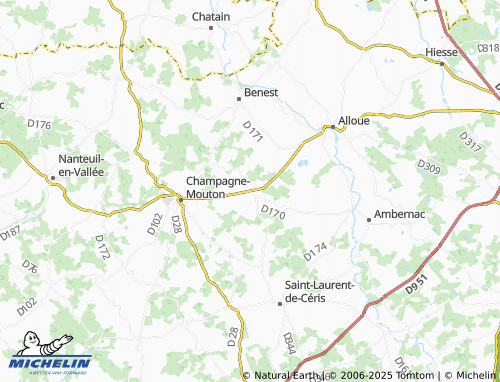 Carte MICHELIN Saint-Coutant - ViaMichelin