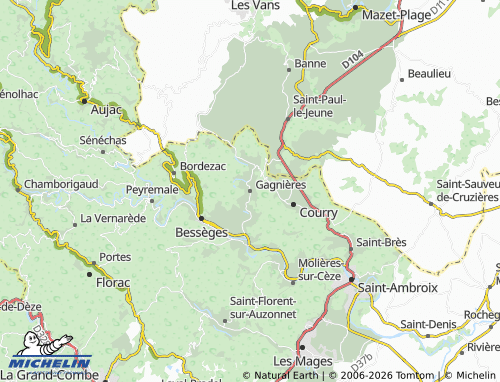 Mappa MICHELIN Gagnières - ViaMichelin