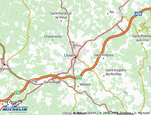 MICHELIN Ussel map - ViaMichelin