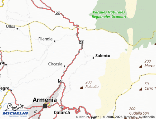 MICHELIN Llano Grande map - ViaMichelin