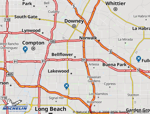 Mappa MICHELIN Bellflower - ViaMichelin