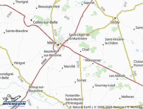 MICHELIN Pouffonds map - ViaMichelin