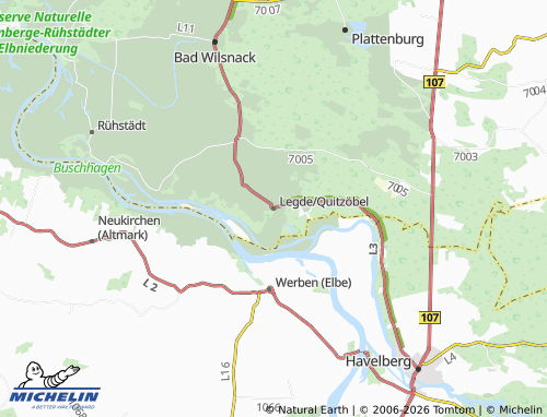 MICHELIN Legde/Quitzöbel map - ViaMichelin