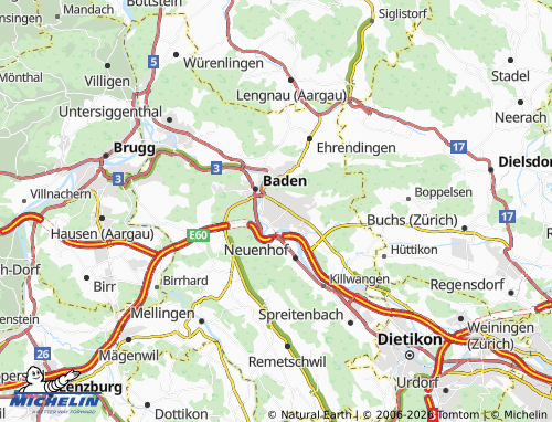 Mappa MICHELIN Wettingen - ViaMichelin