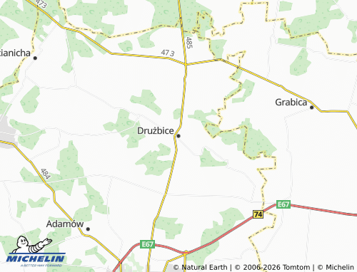 MICHELIN-Landkarte Drużbice - ViaMichelin