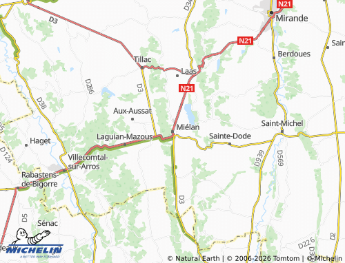 MICHELIN Miélan map - ViaMichelin