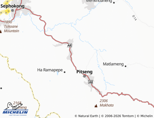 Kaart MICHELIN Litooaneng - ViaMichelin