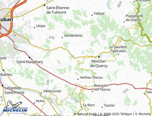 MICHELIN La Salvetat-Belmontet map - ViaMichelin