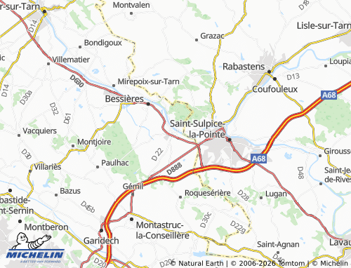 Carte MICHELIN Buzet-sur-Tarn - ViaMichelin