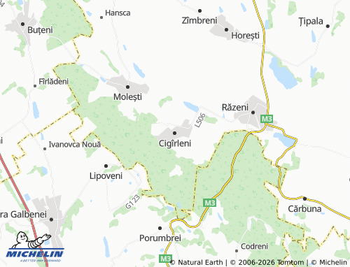 Kaart MICHELIN Cigîrleni - ViaMichelin