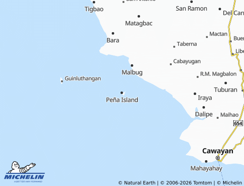 MICHELIN Peña Island map - ViaMichelin