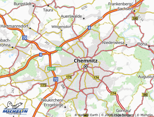 MICHELIN Schloßchemnitz map - ViaMichelin