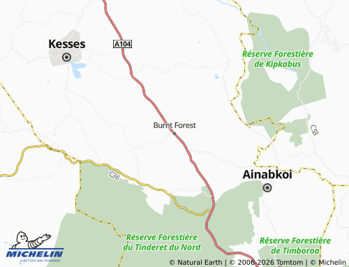 Mappa MICHELIN Burnt Forest - ViaMichelin