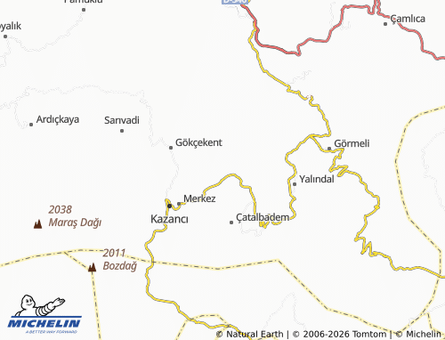MICHELIN Gökçeler map - ViaMichelin