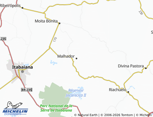 MICHELIN Malhador map - ViaMichelin
