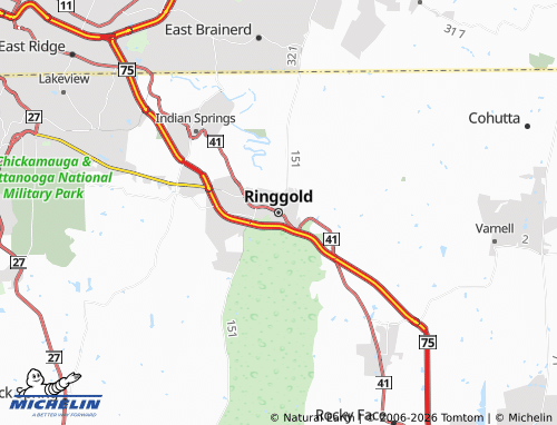 Kaart MICHELIN Ringgold - ViaMichelin