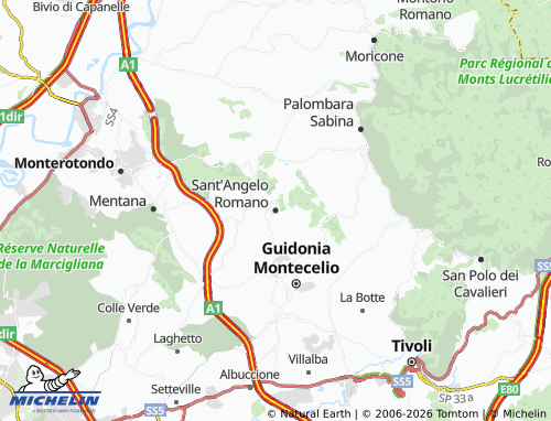 Mapa MICHELIN Sant'Angelo Romano - ViaMichelin