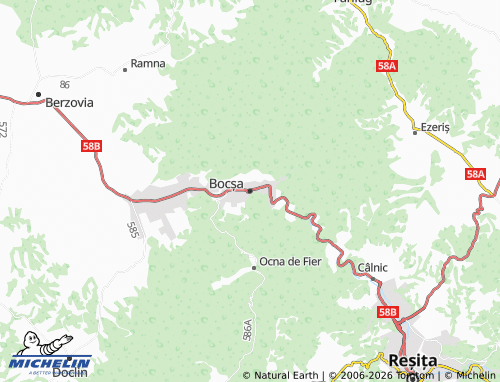 MICHELIN Bocșa map - ViaMichelin