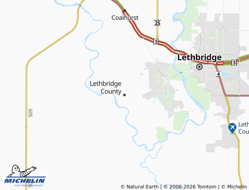MICHELIN Lethbridge County map - ViaMichelin