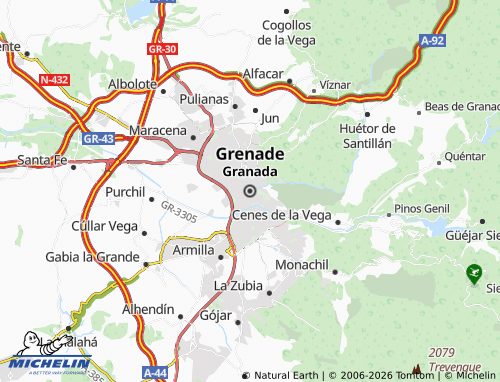 Kaart MICHELIN Granada - ViaMichelin