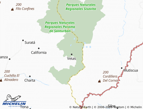 MICHELIN Vetas map - ViaMichelin