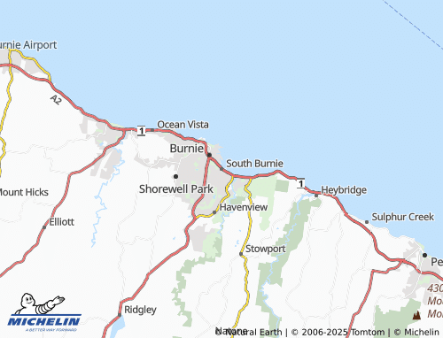 MICHELIN South Burnie map - ViaMichelin