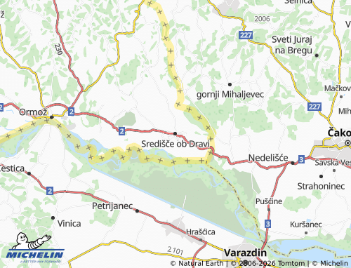 MICHELIN Središče ob Dravi map - ViaMichelin