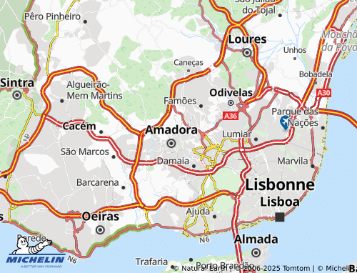 MICHELIN Mina de Água map - ViaMichelin