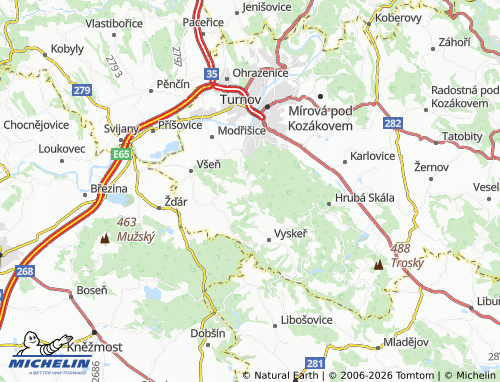 Mapa MICHELIN Kacanovy - ViaMichelin